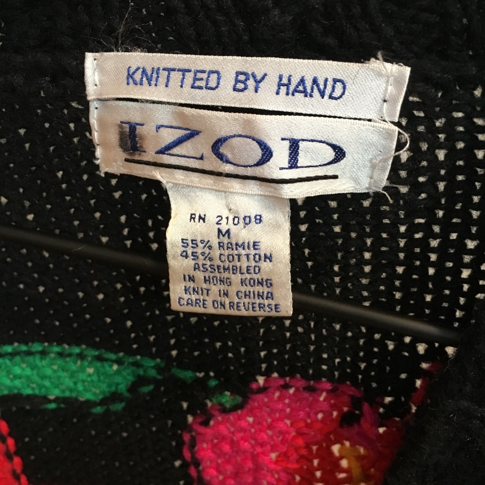 Vintage IZOD hand Knit Retro Sweater, M - Picture 6 of 6